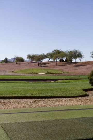 Pristine golf course landscape